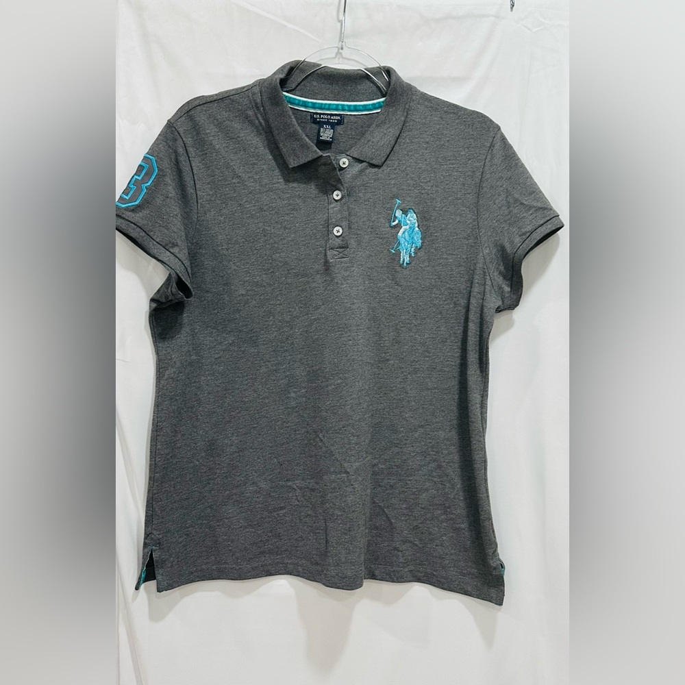 US Polo Assn Women's XXL Junior Grey T-Shirt Embroidered Logo